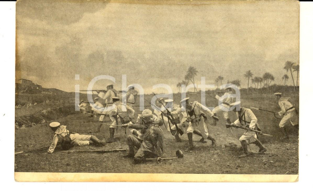 Cartolina originale da collezione 1915 ca VALORE ITALIANO Morte capitano VERRI  Garibaldini del mare Cartolina 1