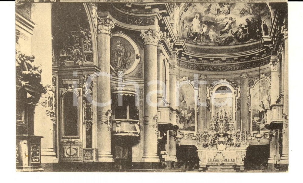 Cartolina originale da collezione 1930 ca GAVERINA TERME BG Interno parrocchia Cartolina FP NV 1