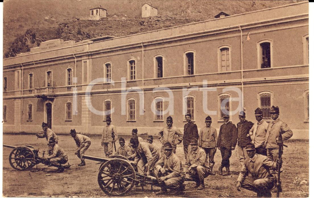 Cartolina originale da collezione 1915 ca SUSA TO Caserma Clemente HENRY  Esercitazioni artiglieria Cartolina 1