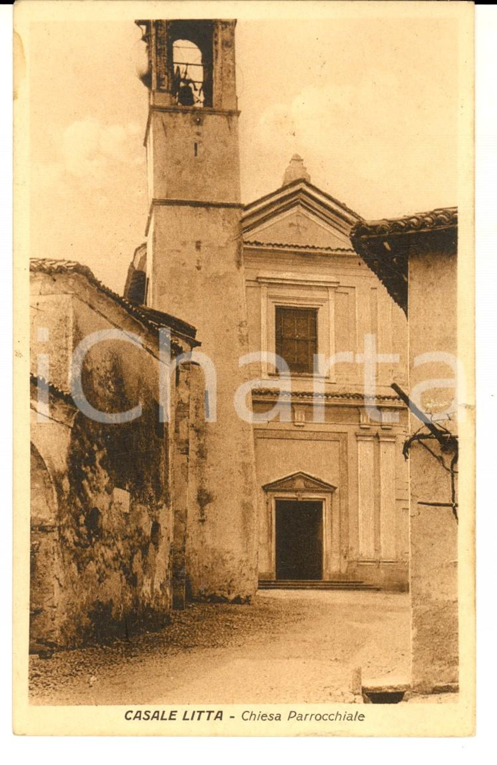 Cartolina originale da collezione 1941 CASALE LITTA VA Veduta della chiesa parrocchiale Cartolina FP VG 1