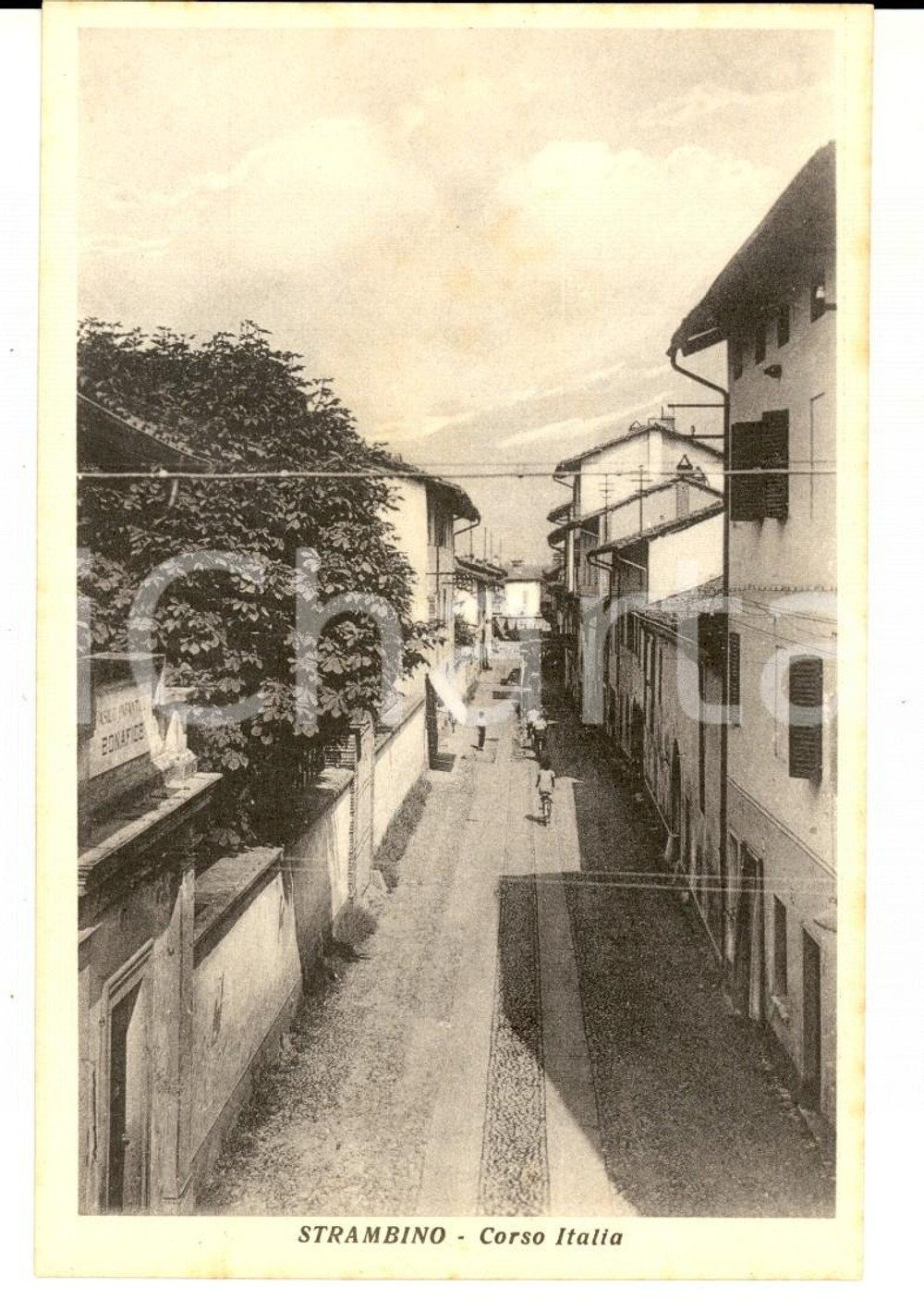 Cartolina originale da collezione 1930 ca STRAMBINO TO Veduta di Corso ITALIA Cartolina FP NV 1 1
