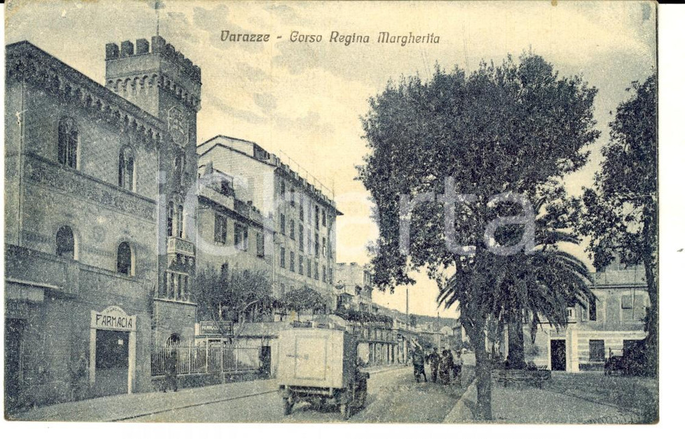 Cartolina originale da collezione 1929 VARAZZE SV Corso REGINA MARGHERITA Cartolina ANIMATA FP VG 1
