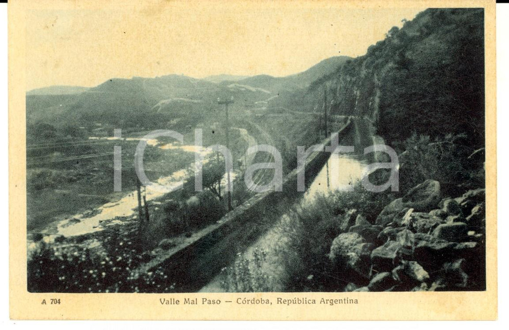 Cartolina originale da collezione 1930 ca CORDOBA ARGENTINA Veduta della VALLE MAL PASO Cartolina FP NV 1