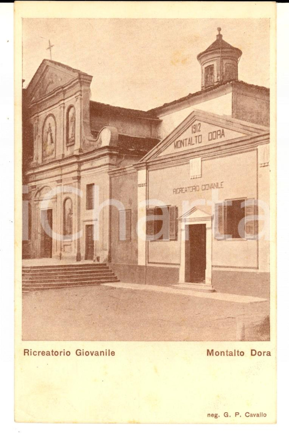 Cartolina originale da collezione 1915 ca MONTALTO DORA TO Veduta del Ricreatorio Giovanile Cartolina FP NV 1