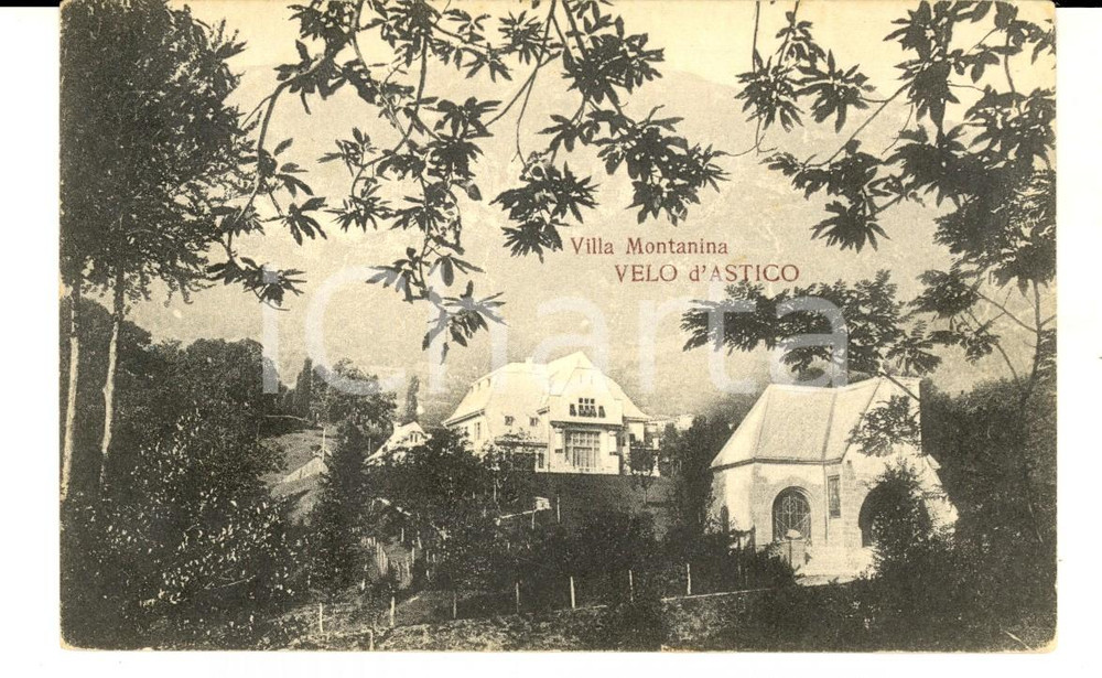 Cartolina originale da collezione 1910 ca VELO D ASTICO VI Veduta di VILLA MONTANINA Cartolina postale FP NV 1