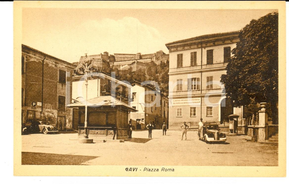 Cartolina originale da collezione 1942 GAVI AL Piazza ROMA Cartolina RARA ANIMATA bambini MOTTO IMPERO 1