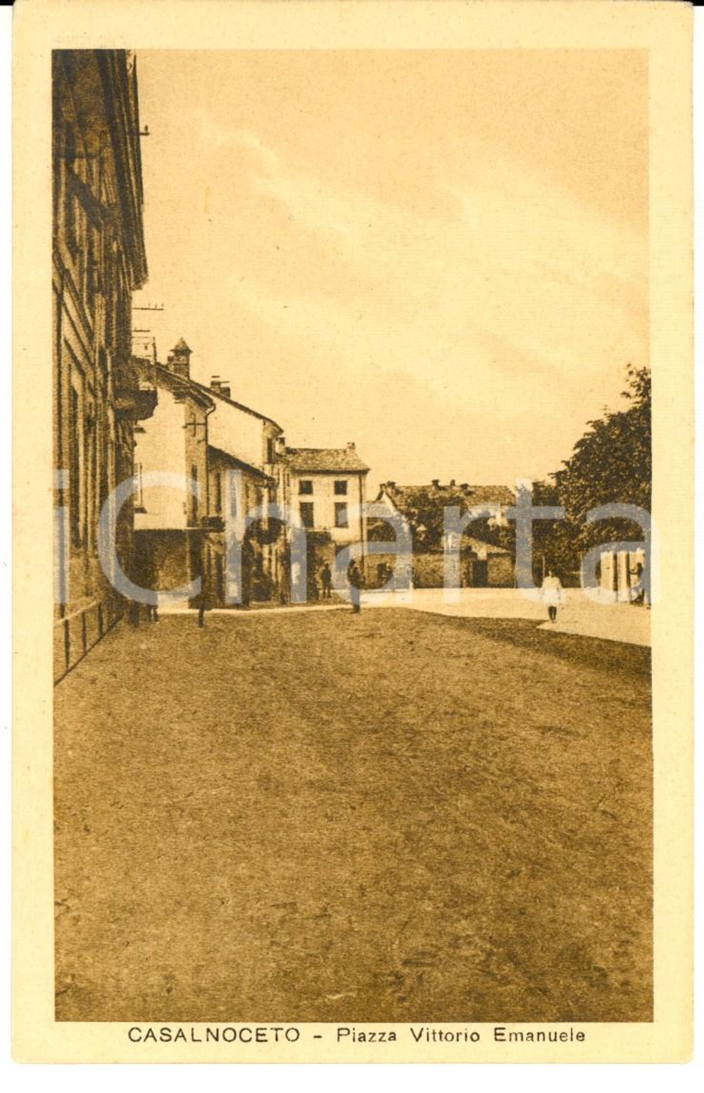 Cartolina originale da collezione 1915 ca CASALNOCETO AL Piazza VITTORIO EMANUELE Cartolina postale FP NV 1