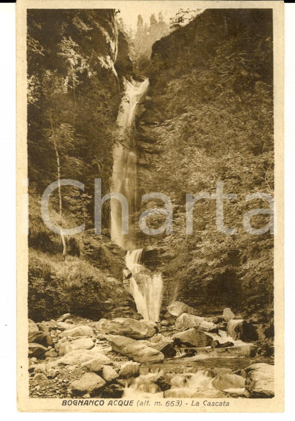 Cartolina originale da collezione 1928 BOGNANCO VB Veduta della cascata Cartolina postale FP VG 1