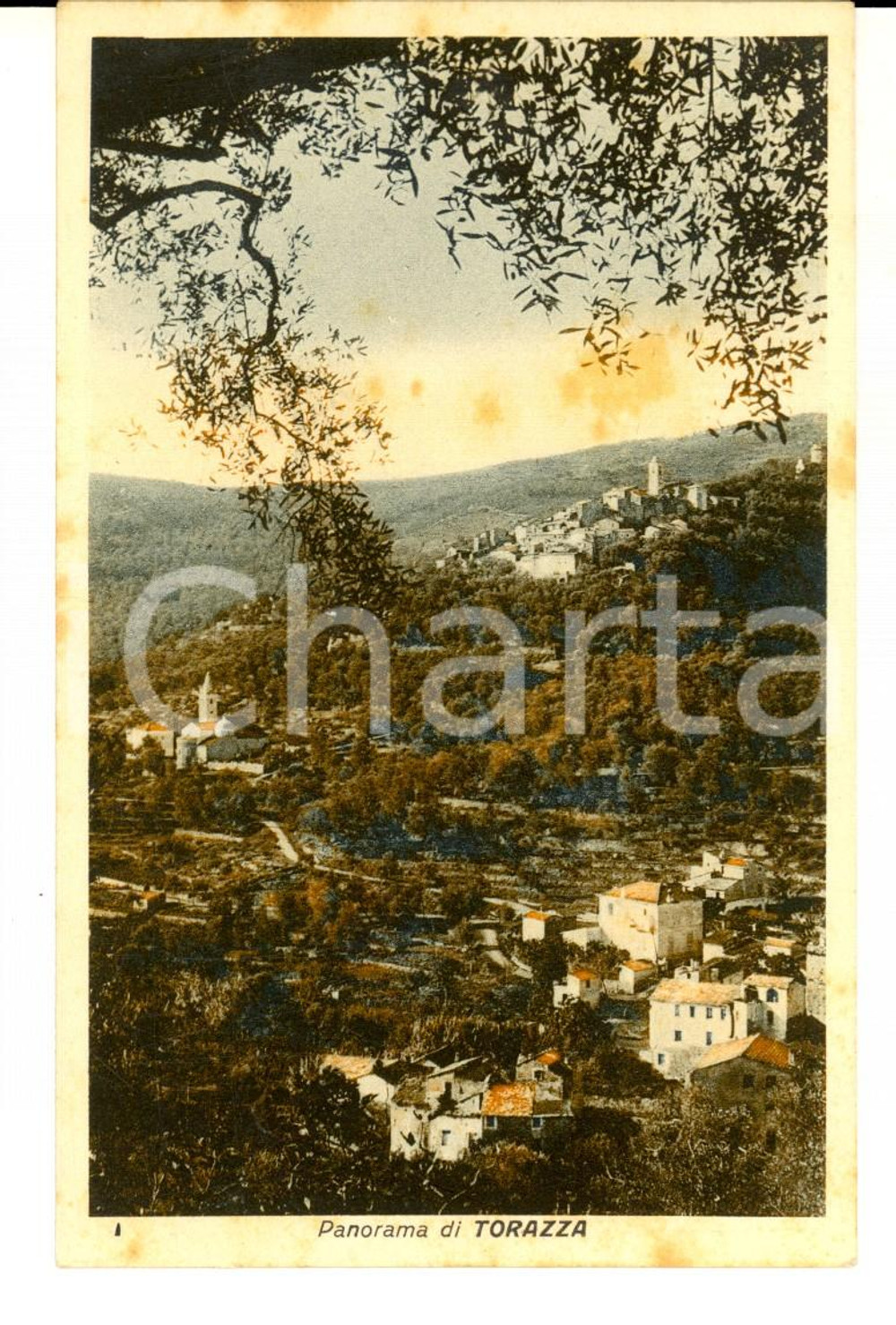 Cartolina originale da collezione 1930 ca IMPERIA TORRAZZA Panorama Cartolina postale FP NV 1