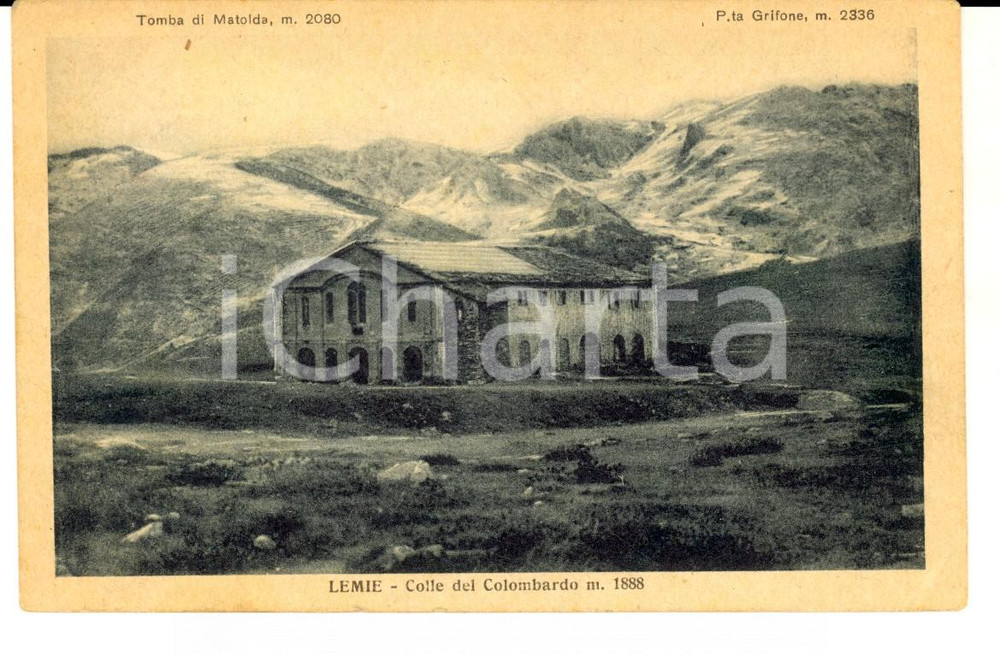 Cartolina originale da collezione 1929 LEMIE TO Colle del COLOMBARDO Cartolina VINTAGE FP VG 1