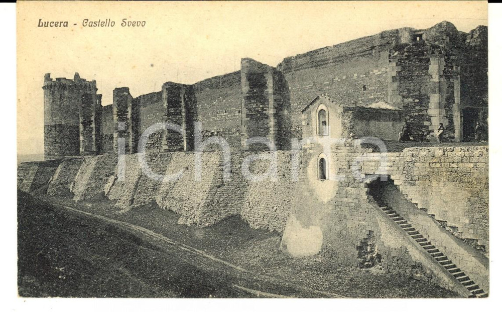 Cartolina originale da collezione 1915 ca LUCERA FG Castello SVEVO Cartolina postale FP NV 1