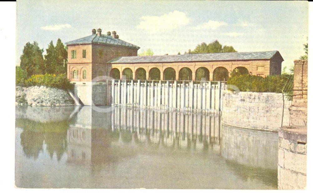 Cartolina originale da collezione 1930 Beni REGIO DEMANIO Canale FARINI Edificio derivazione a SALUGGIA Cartolina 1