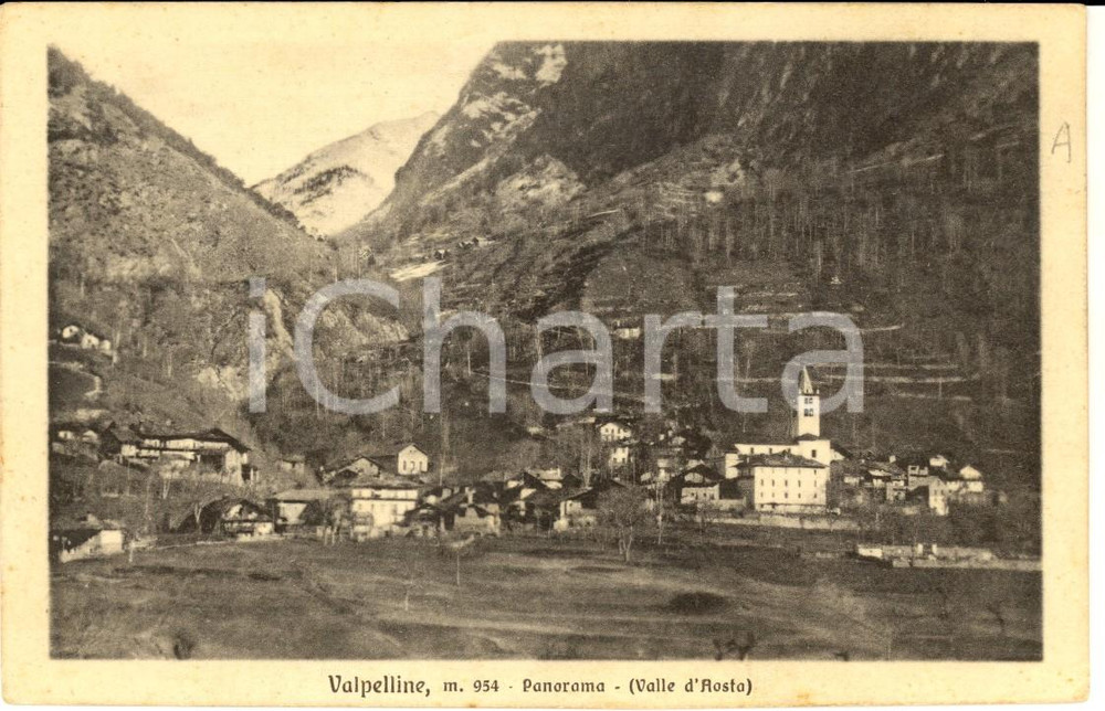 Cartolina originale da collezione 1932 VALPELLINE AO Panorama del paese Cartolina postale FP 1