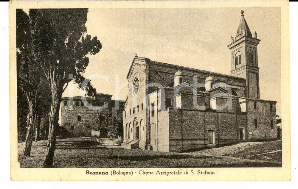 Cartolina originale da collezione 1950 BAZZANO BO Chiesa arcipretale di SANTO STEFANO Cartolina postale FP VG 1