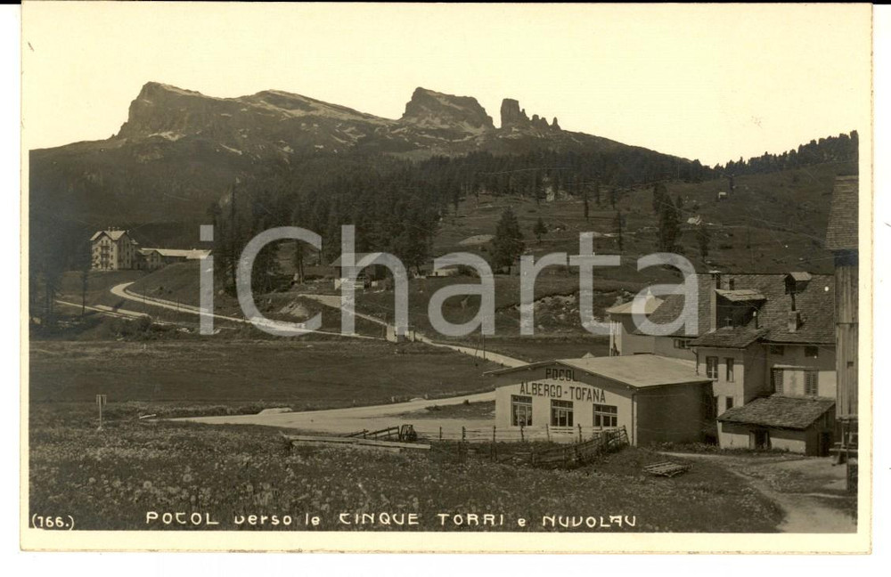 Cartolina originale da collezione 1930 ca CORTINA D AMPEZZO Veduta frazione POCOL e NUVOLAU con albergo TOFANA 1