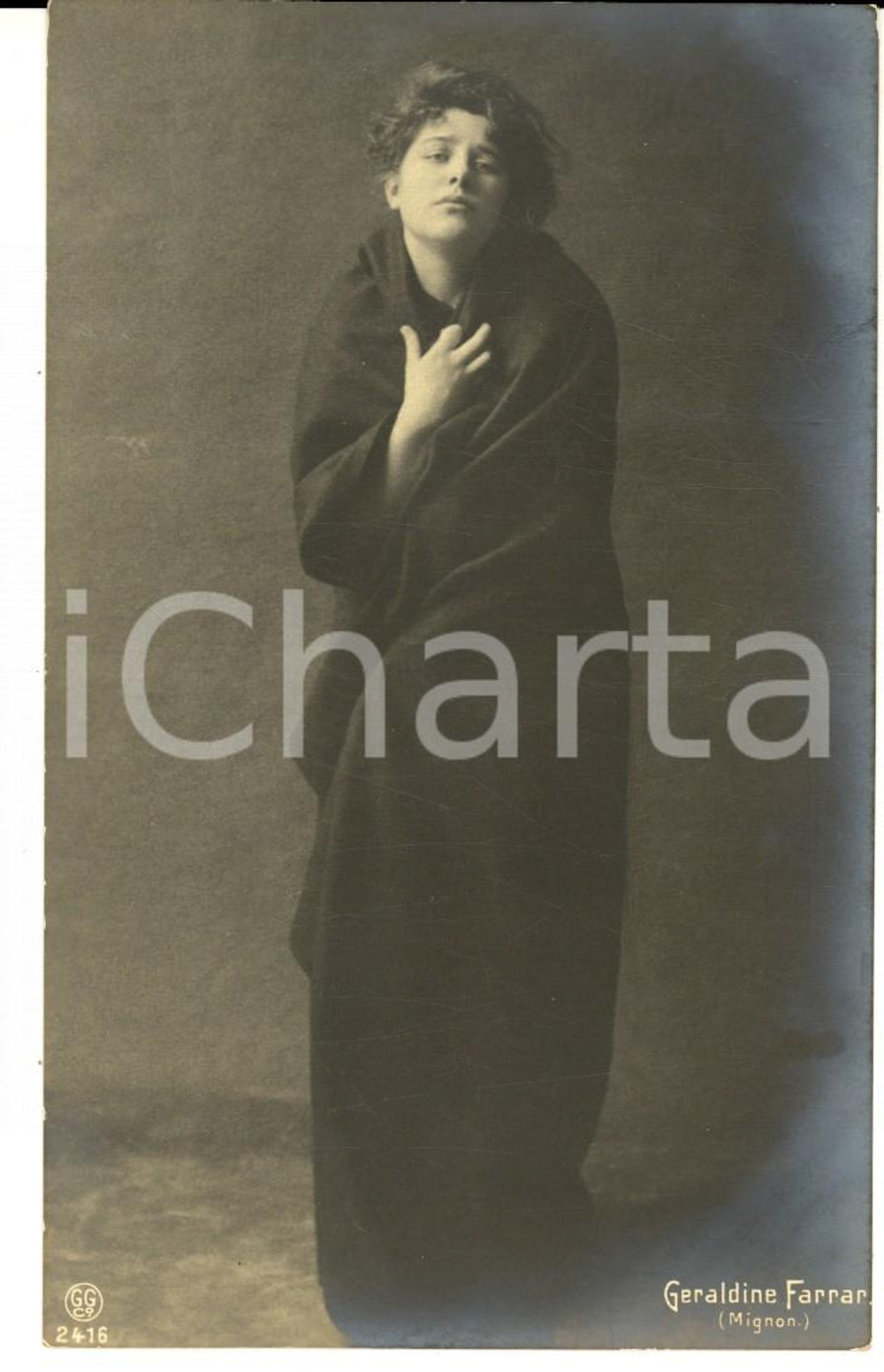 Cartolina originale da collezione 1910 ca LIRICA Soprano Geraldine FARRAR nell opera MIGNON Cartolina FP NV 1