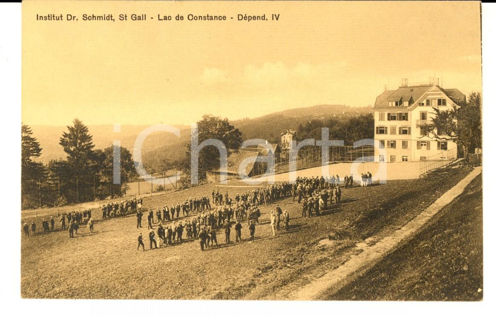 Cartolina originale da collezione 1915 ca SAINTGALL CH Institut DR. SCHMIDT  DÃ©pendance IV Carte postale 1
