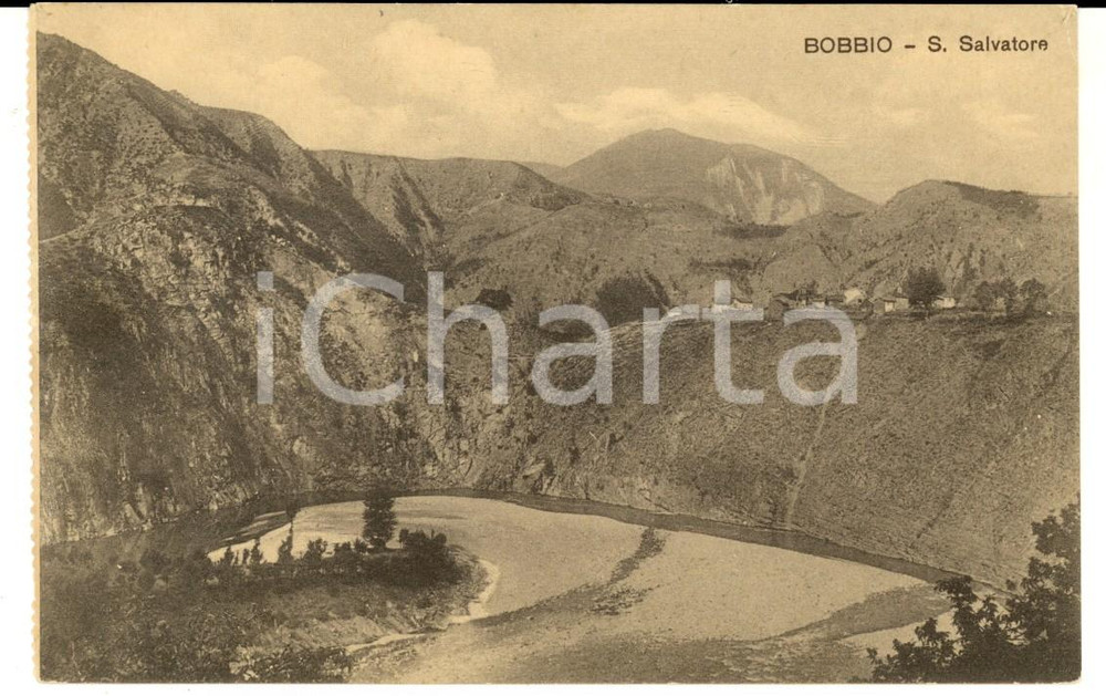 Cartolina originale da collezione 1930 ca BOBBIO PC Veduta della frazione SAN SALVATORE Cartolina FP NV 1