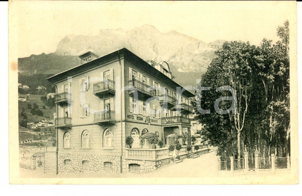 Cartolina originale da collezione 1932 CORTINA D AMPEZZO BL Hotel REGINA Cartolina ILLUSTRATA FP VG 1