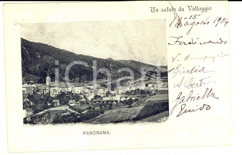 Cartolina originale da collezione 1904 VOLTAGGIO AL Veduta panoramica Cartolina postale FP 1