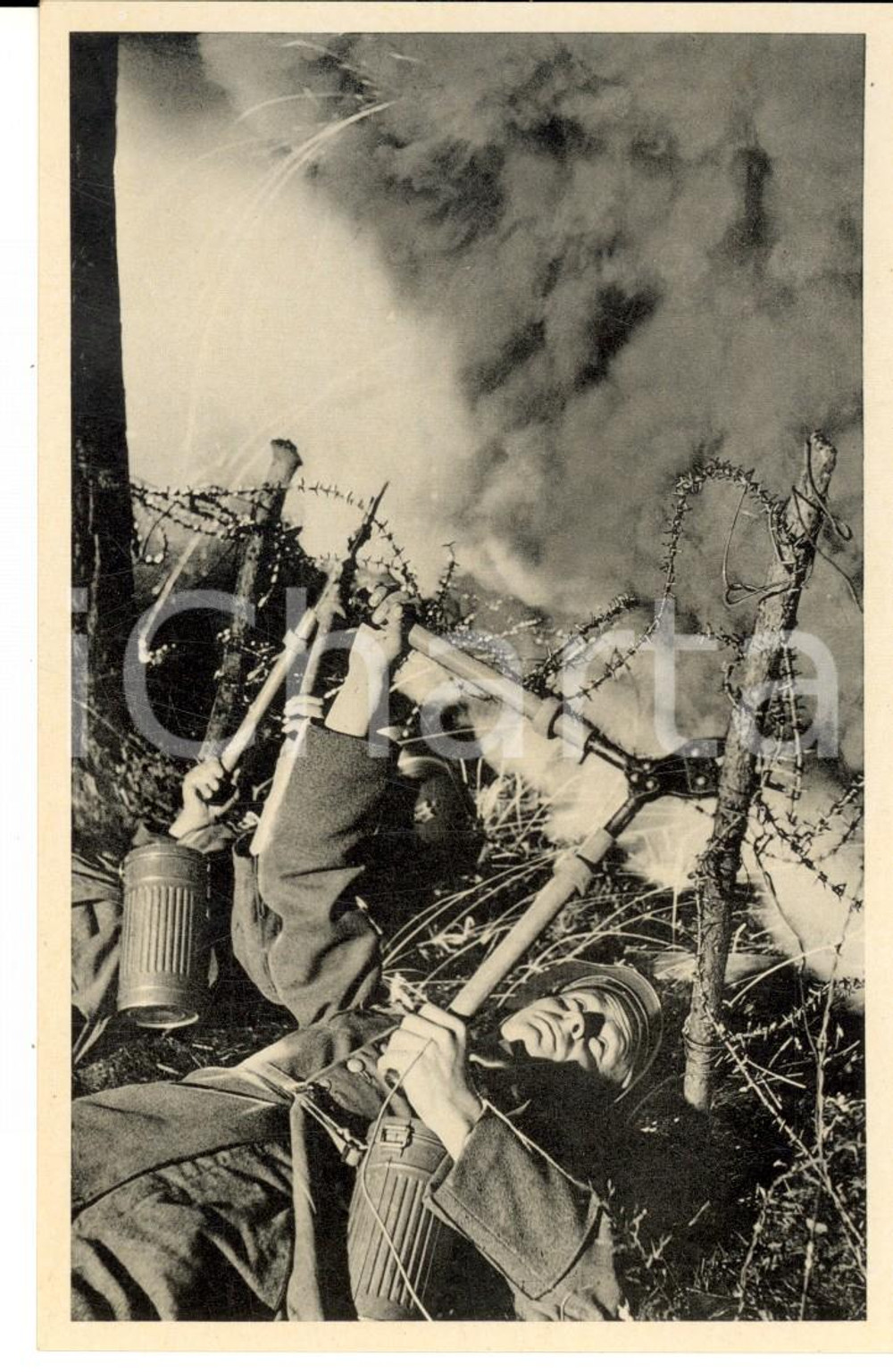 Cartolina originale da collezione 1940 ca WW2 Die WEHRMACHT  Soldati in trincea Postcard FP NV 1