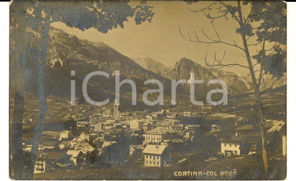 Cartolina originale da collezione 1920 CORTINA D AMPEZZO BL Veduta paese con MONTE ROSA Cartolina 1