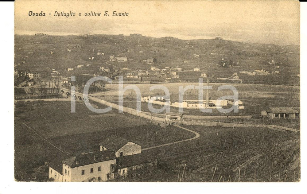 Cartolina originale da collezione 1929 OVADA AL Dettaglio e colline di S. EVASIO Cartolina postale FP VG 1