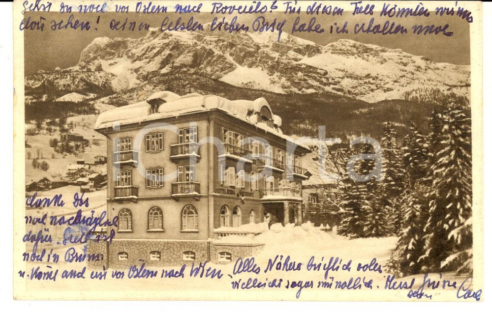 Cartolina originale da collezione 1932 CORTINA D AMPEZZO BL Hotel REGINA Cartolina postale FP VG 1