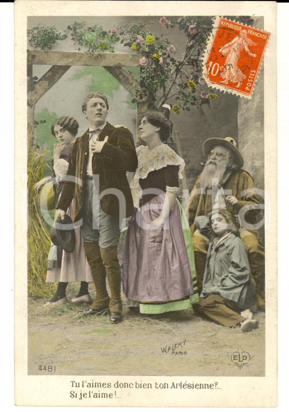 Cartolina originale da collezione 1909 BIZET L ARLESIENNE Tu l aimes donc bien ton Arlesienne? Carte postale 1