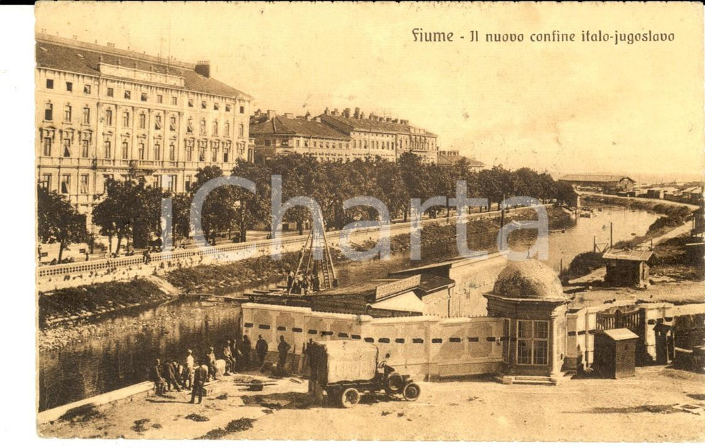 Cartolina originale da collezione 1925 FIUME Nuovo Confine Italojugoslavo ANIMATA Cartolina FP NV 1