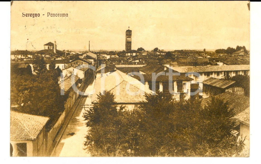 Cartolina originale da collezione 1926 SEREGNO MB Panorama del paese Cartolina postale FP VG 1