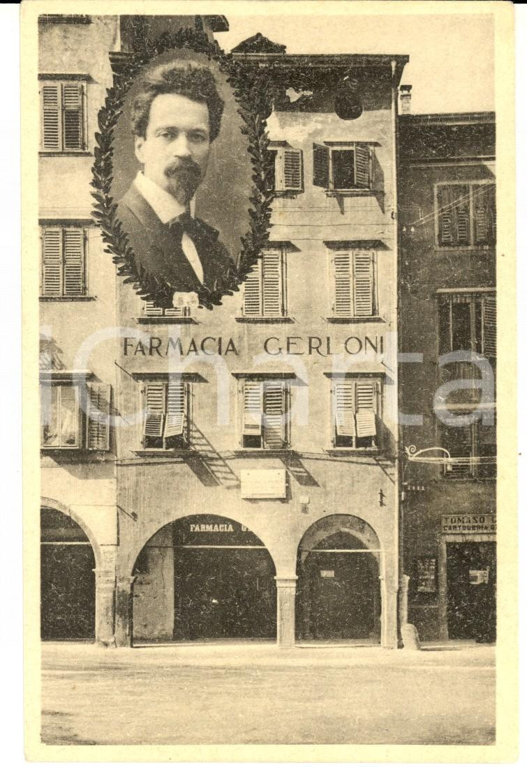 Cartolina originale da collezione 1920 ca TRENTO Casa natale di Cesare BATTISTI  Farmacia GERLONI Cartolina FP 1