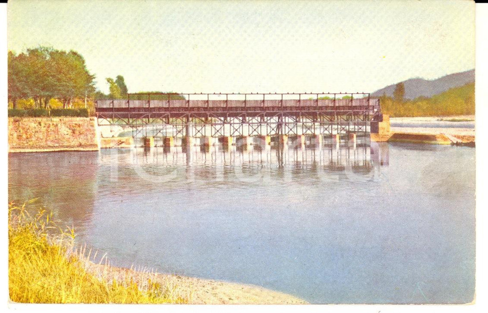 Cartolina originale da collezione 1930 ca CHIVASSO Canale CAVOUR  Scaricatore nel Po Cartolina REGIO DEMANIO 1