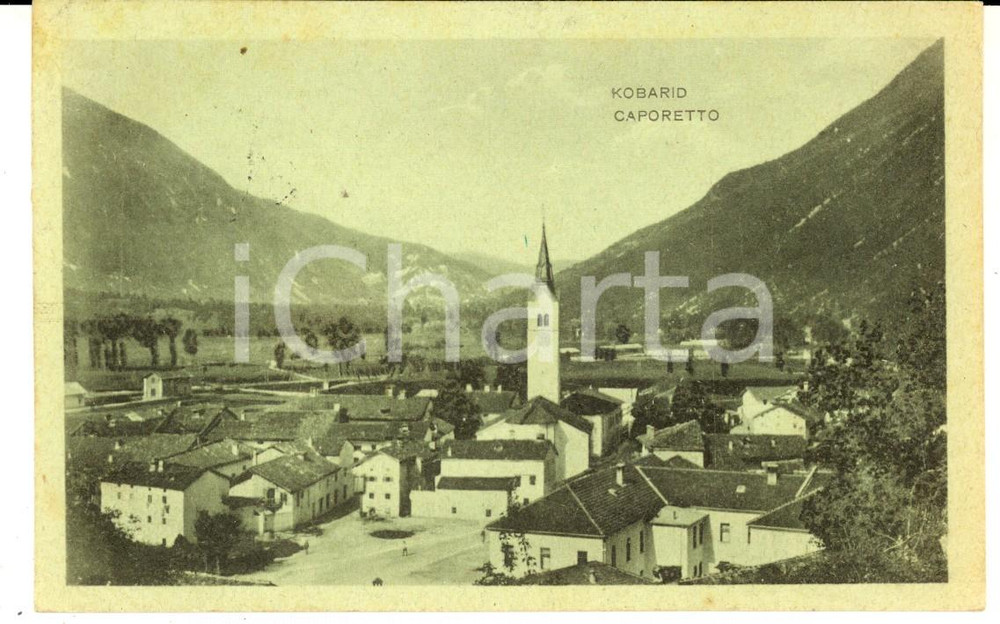 Cartolina originale da collezione 1926 CAPORETTO / KOBARID SLOVENIA Veduta del paese Cartolina FP VG 1