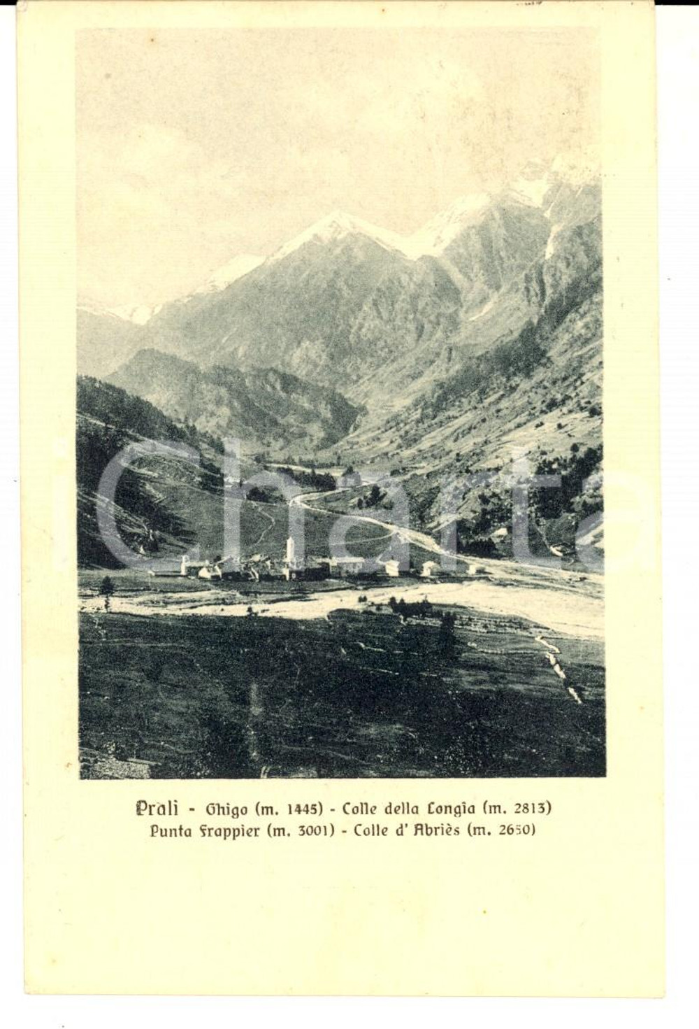 Cartolina originale da collezione 1934 PRALI TO Veduta GHIGO  COLLE DELLA LONGIA  Punta FRAPPIER Cartolina 1