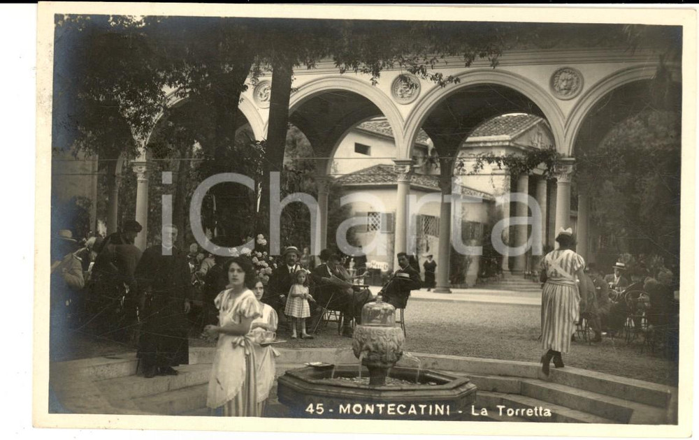 Cartolina originale da collezione 1927 MONTECATINI TERME PT Bagni La Torretta Cartolina ANIMATA FP VG 1