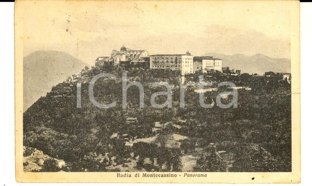 1927 ABBAZIA DI MONTECASSINO (FR) Panorama *Cartolina VINTAGE FP VG