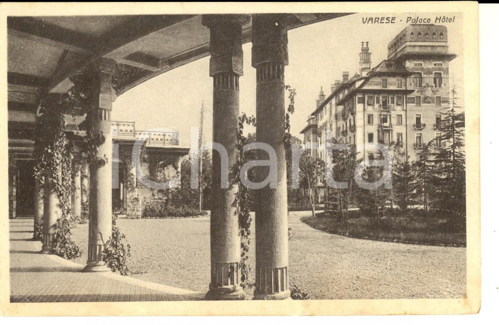 Cartolina originale da collezione 1940 VARESE Veduta con il Palace Hotel Cartolina postale VINTAGE FP VG 1
