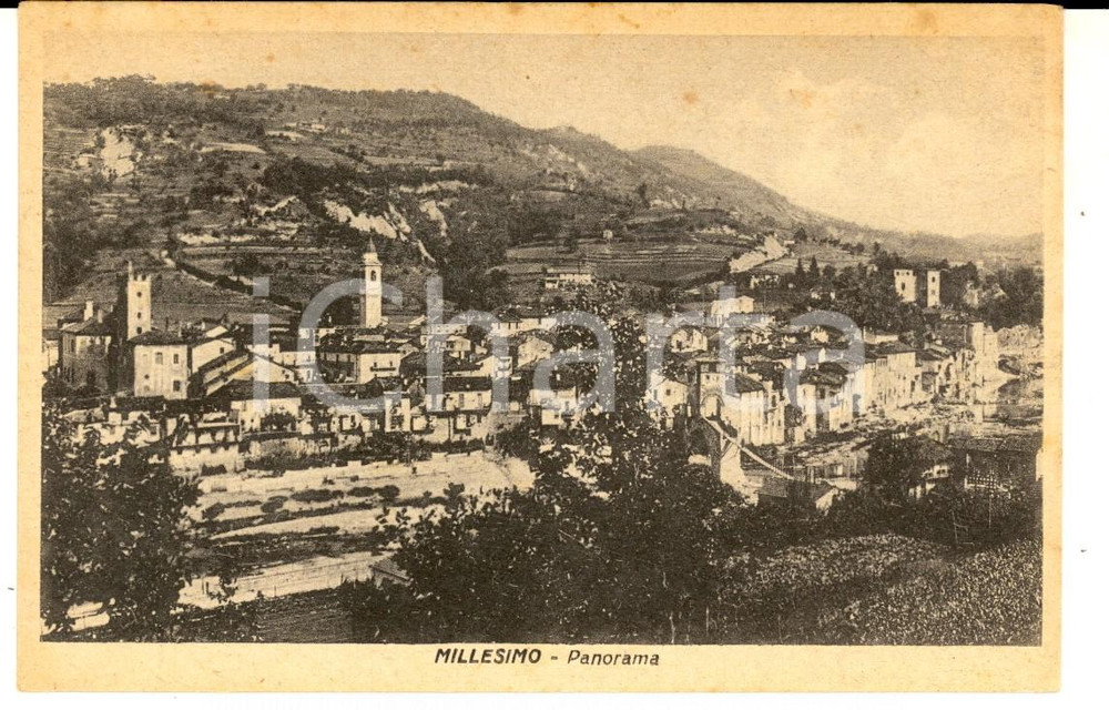 Cartolina originale da collezione 1943 MILLESIMO SV Panorama del paese Cartolina postale FP NV 1
