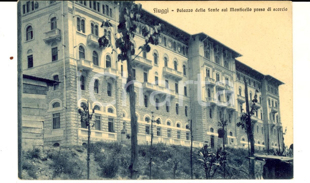 Cartolina originale da collezione 1916 FIUGGI FR Palazzo della FONTE sul monticello preso di scorcio Cartolina 1