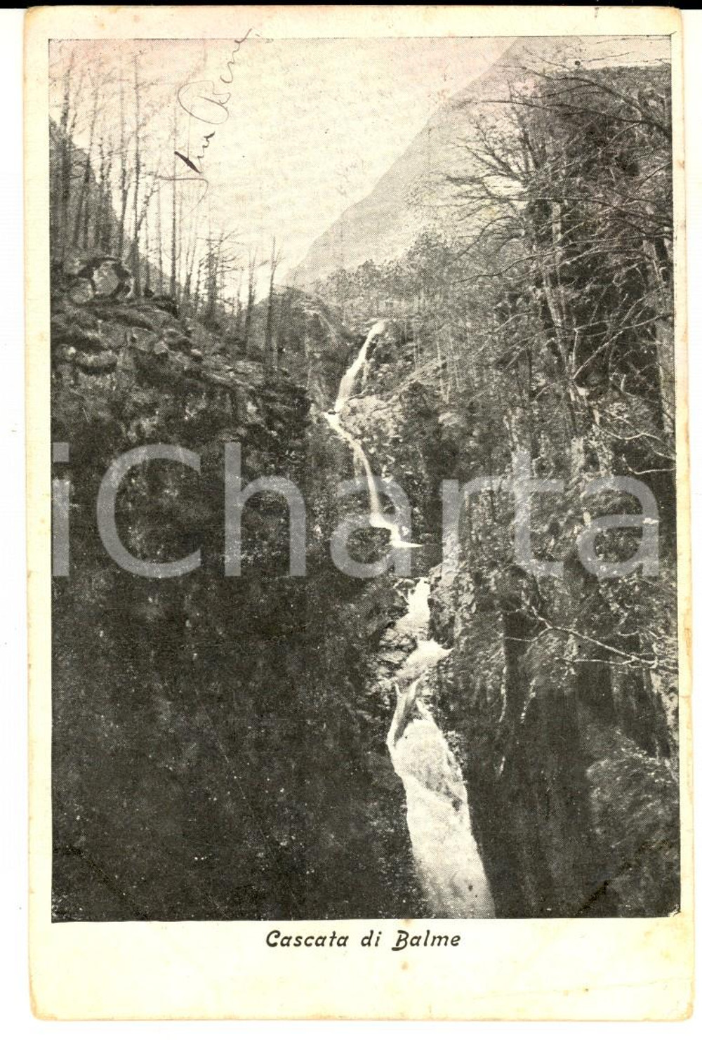 Cartolina originale da collezione 1906 BALME TO Veduta della cascata Cartolina postale VINTAGE FP VG 1