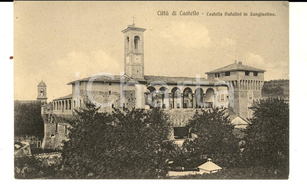 Cartolina originale da collezione 1915 ca CITTÃ€ DI CASTELLO PG Castello BUFALINI in SAN GIUSTINO Cartolina 1