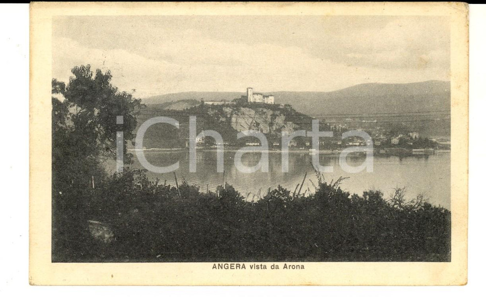 Cartolina originale da collezione 1931 ANGERA VA La rocca vista da ARONA Cartolina postale VINTAGE FP VG 1