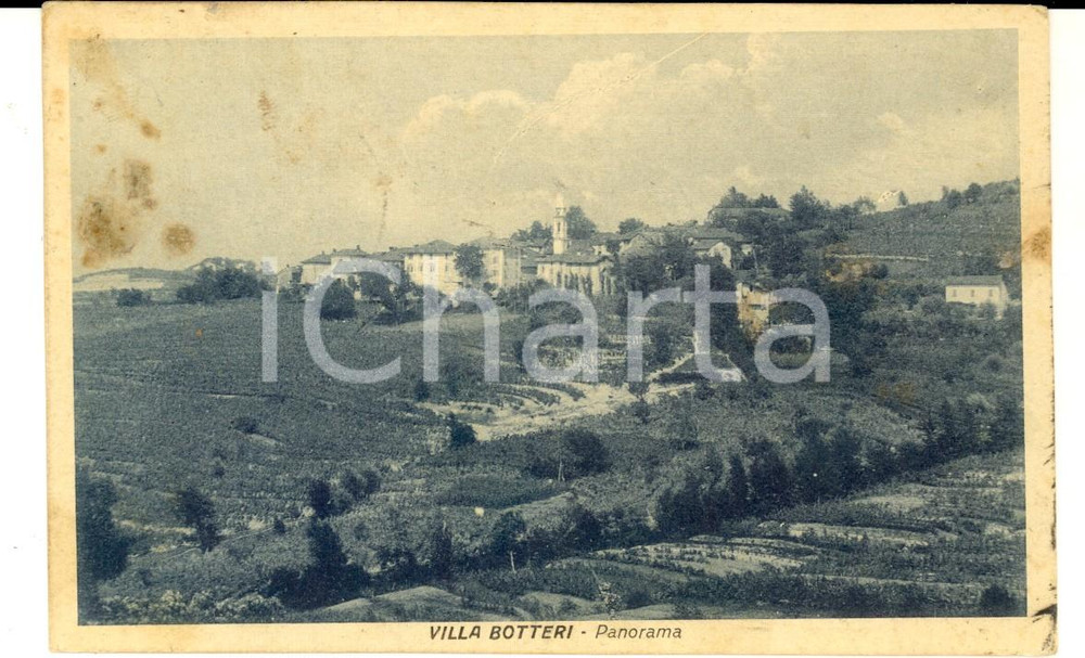 Cartolina originale da collezione 1927 VILLA BOTTERI AL Panorama del paese Cartolina postale FP VG 1