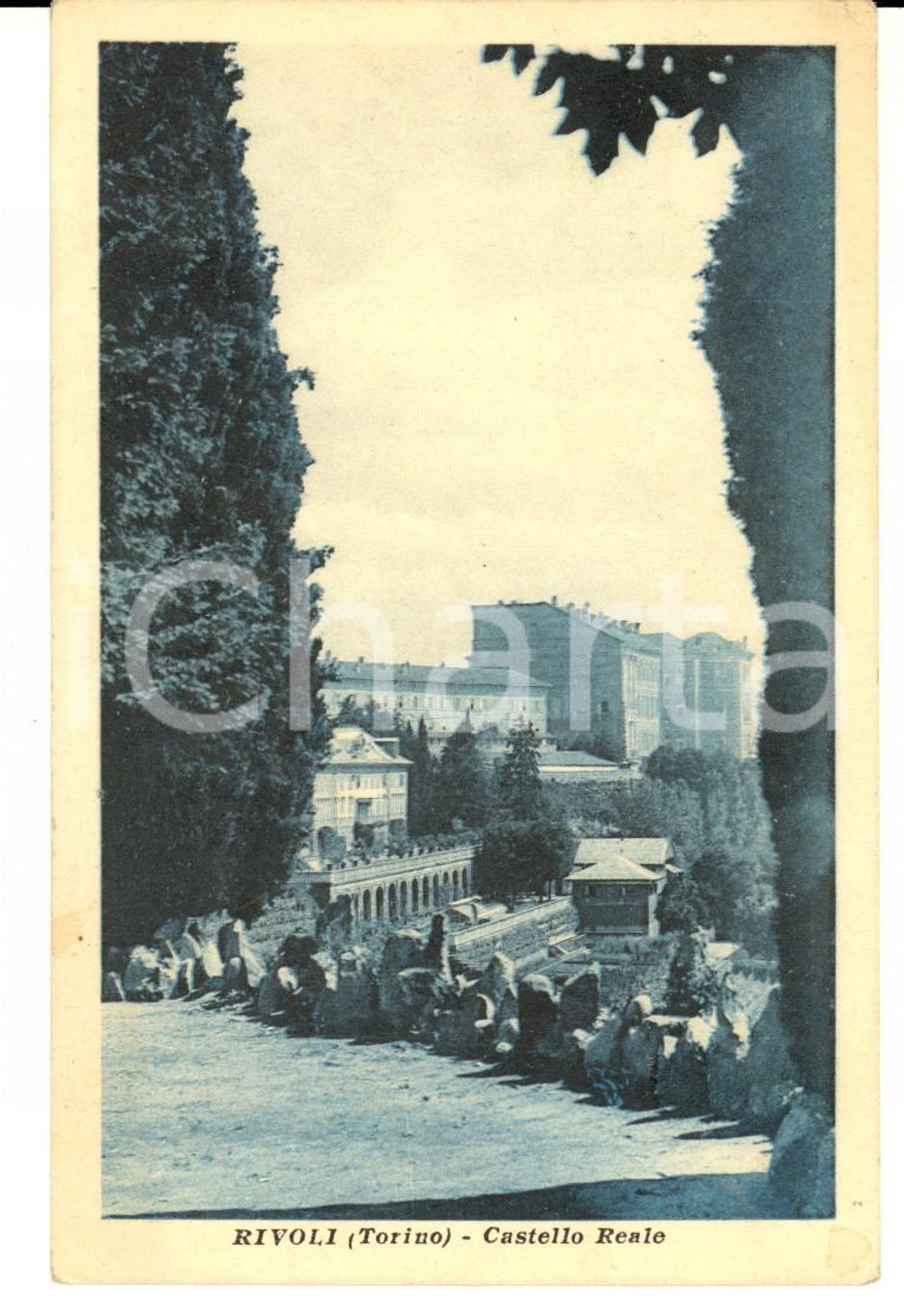 Cartolina originale da collezione 1915 ca RIVOLI TO Veduta del Castello Reale Cartolina postale FP VG 1