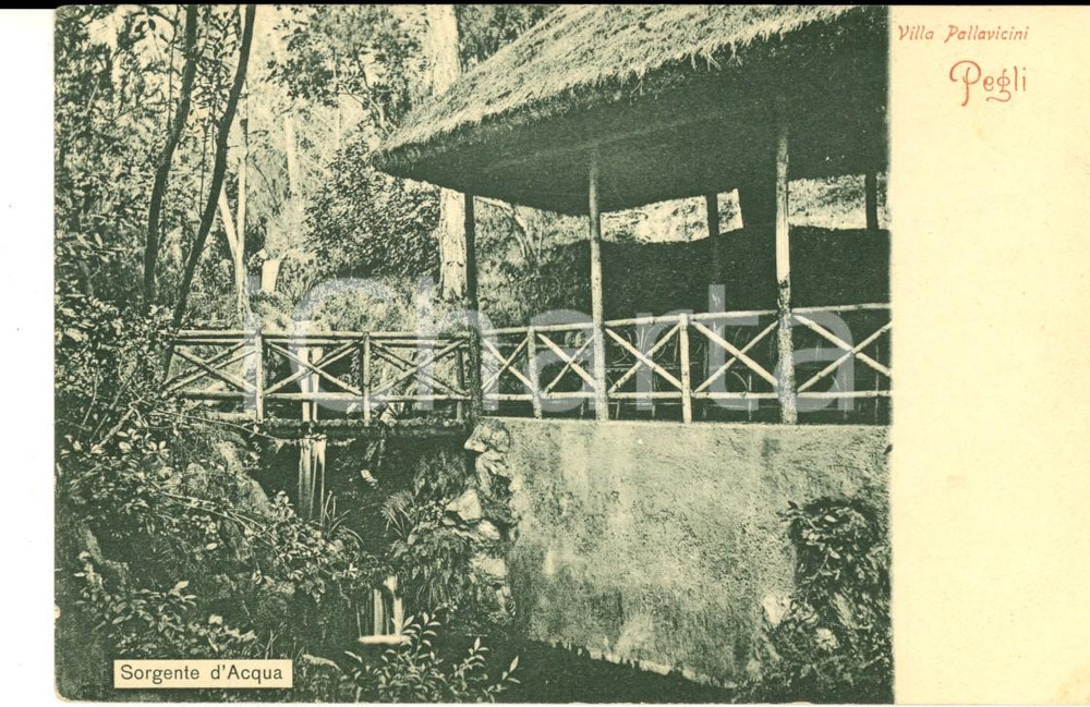 Cartolina originale da collezione 1900 ca GENOVA PEGLI Villa PALLAVICINI  Sorgente d acqua Cartolina postale FP 1