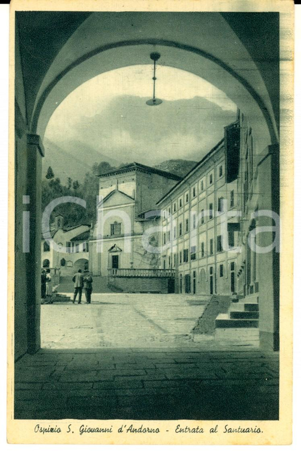 Cartolina originale da collezione 1952 ANDORNO MICCA BI Ospizio SAN GIOVANNI  Entrata al Santuario Cartolina 1