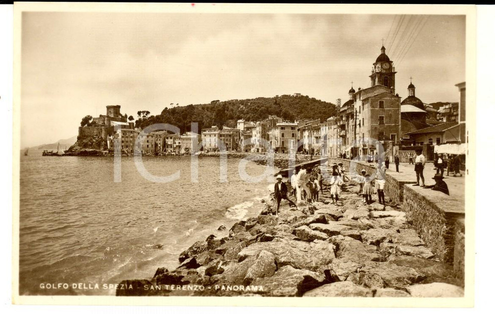 Cartolina originale da collezione 1940 ca LERICI SP Golfo della SPEZIA con SAN TERENZO Cartolina ANIMATA FP NV 1