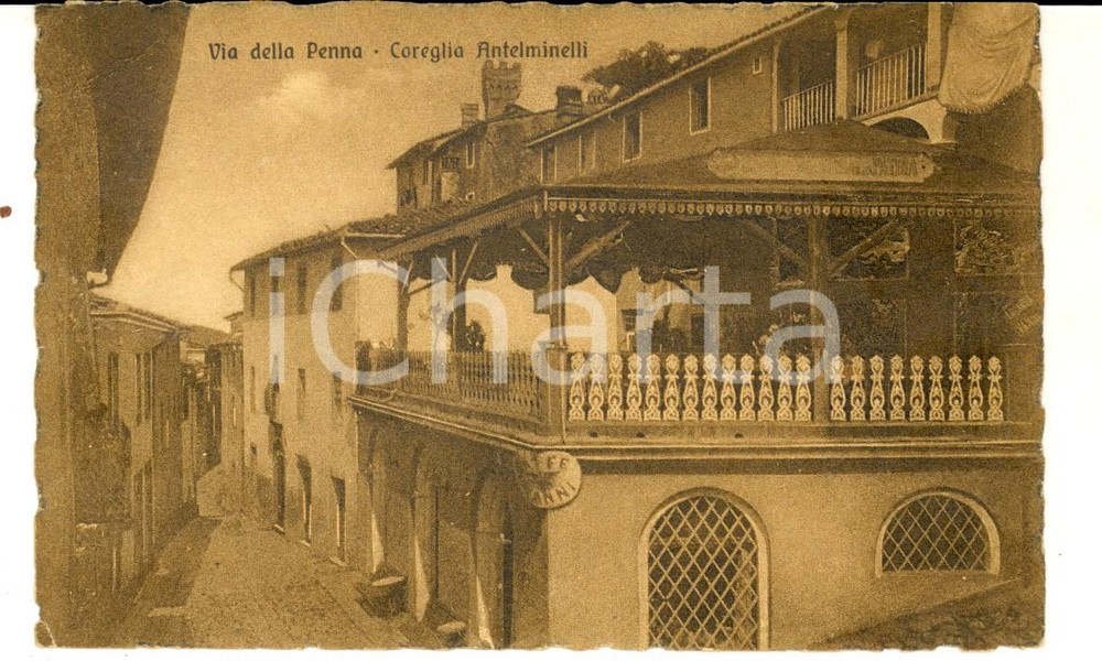 Cartolina originale da collezione 1920 ca COREGLIA ANTELMINELLI LU Via della Penna Cartolina postale FP NV 1