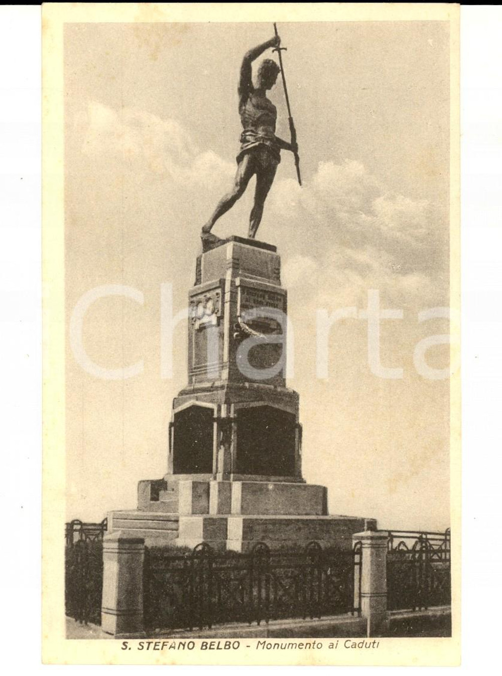 Cartolina originale da collezione 1942 SANTO STEFANO BELBO CN Monumento ai Caduti Cartolina FP NV 1